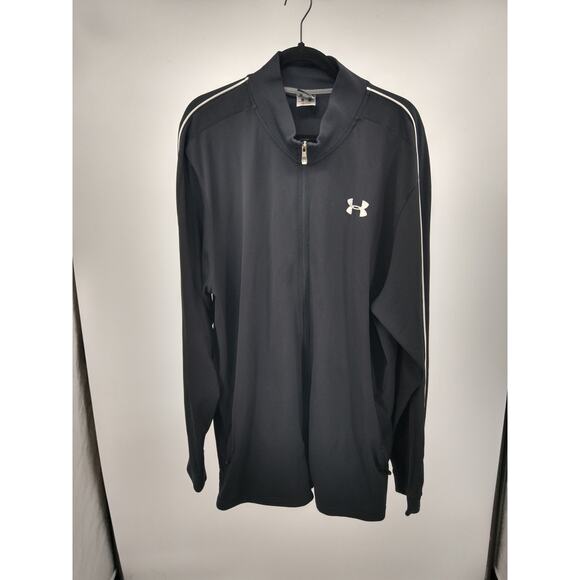 Under Armour Mens Jacket XXL Full Zip Long Sleeve Training Athletic Active Black - Picture 1 of 8
